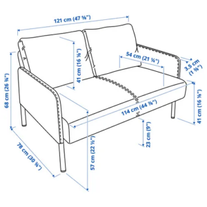 Ikea GLOSTAD 2er-Sofa, Knisa dunkelgrau